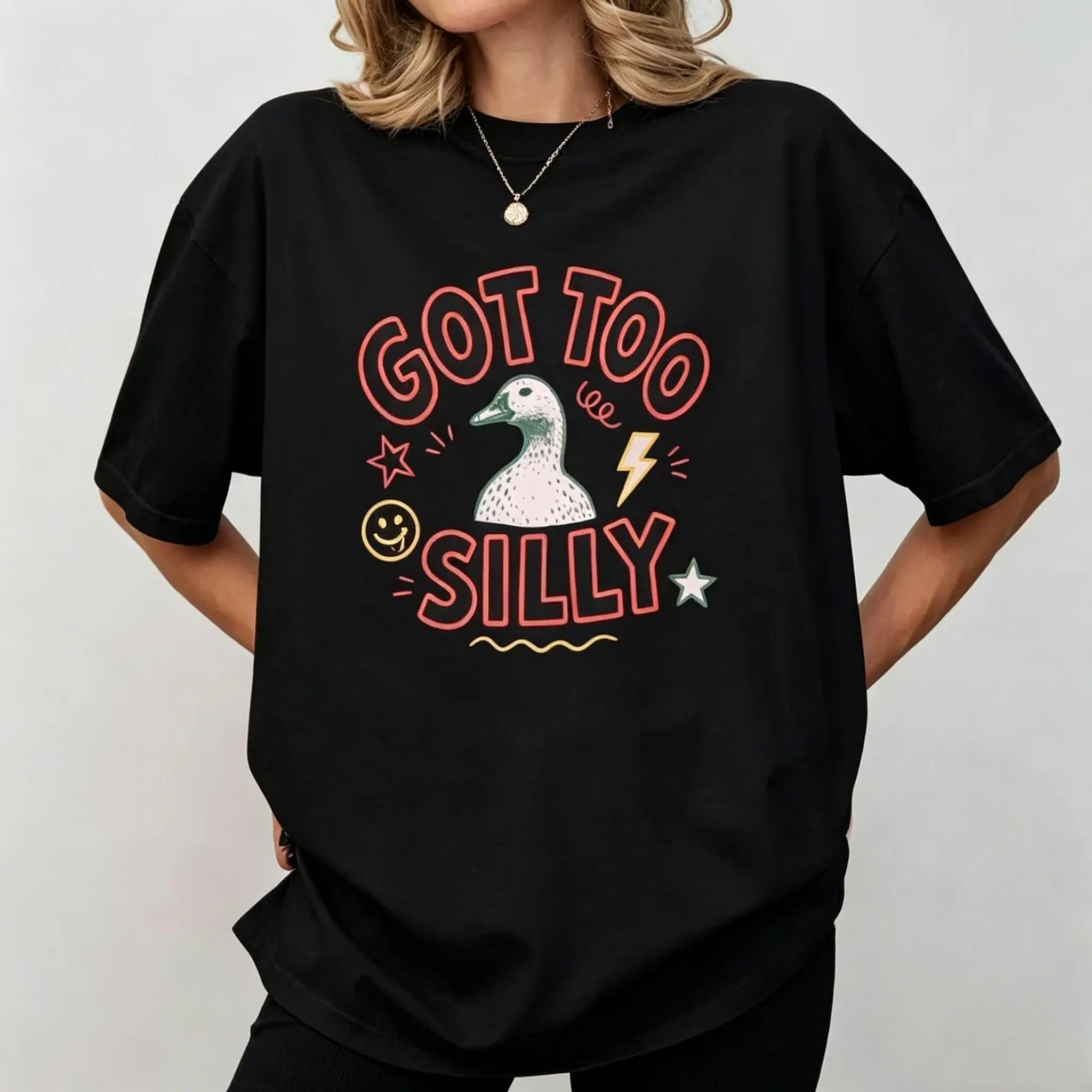 Goofy Goose Graphic Tee Shirt, Funny Goose Meme Tee, Goofy Goose Graphic Tee Shirt, Unhinged Humor Tee, Sarcastic Funny Animal Gift