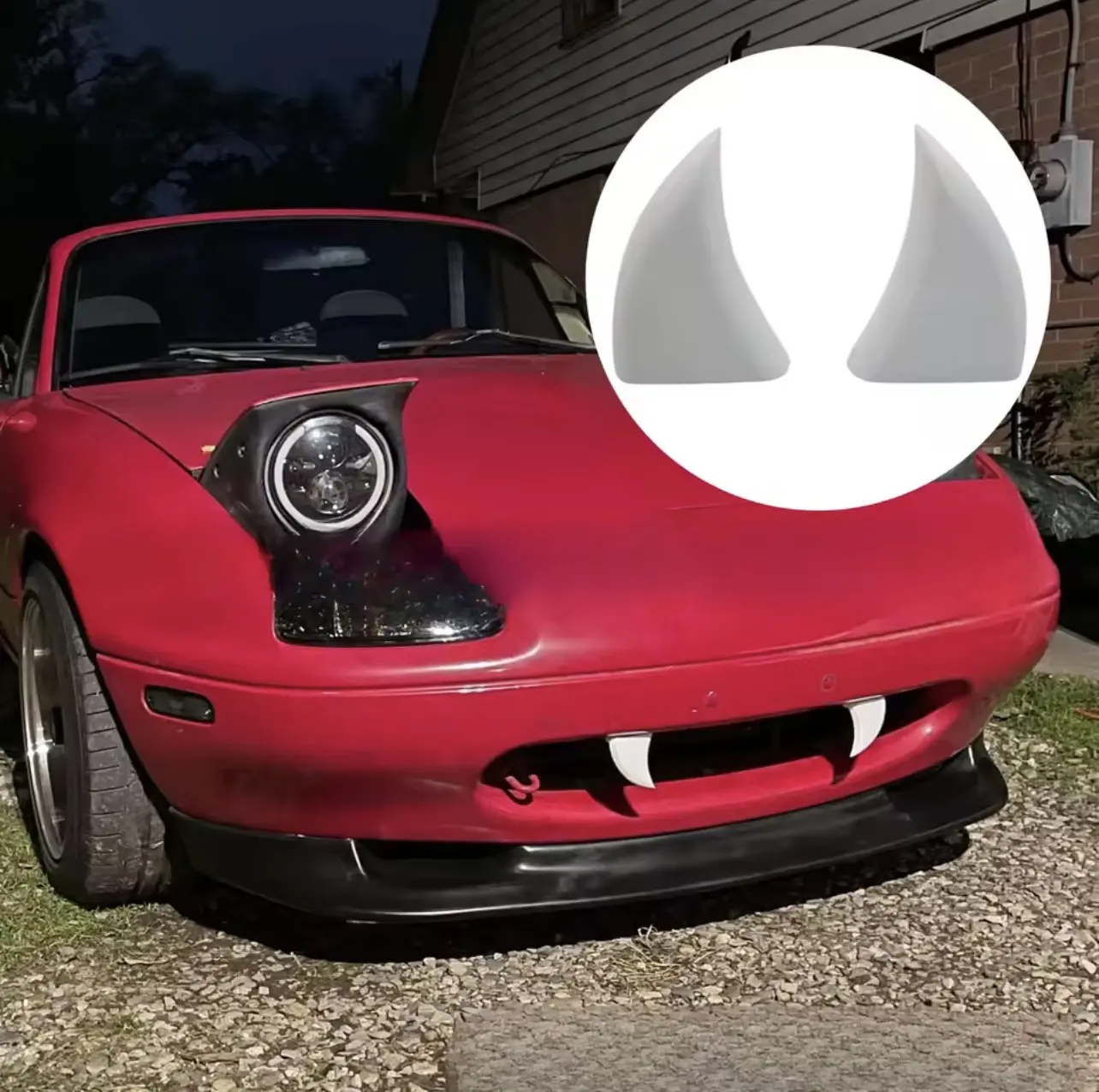 Car Fangs Car Teeth Decor 3D Printed Vampire Tooth Decor for Trick-or-treating Car Decorations 2pcs