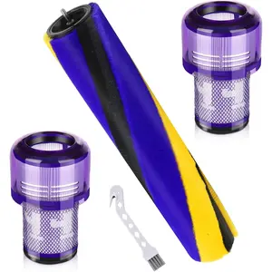 V12 Soft Roller Brush Bar + 2 Pack HEPA Filters Compatible with V12 Detect Slim, Replacement  No. 971634-01, for Hard Floors & Carpets, Vacuum Cleaner Attachments