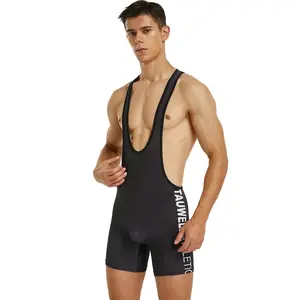 Men's Body Shaping Jumpsuit - Wrestling Suit Sports Fitness Training Suit, High Elastic Sexy Vest Fashion Slim Tight Quick-drying Breathable One-piece Swimsuit - For Men - Suitable for Wrestling, Fitness Training, Sports & Everyday Wear
