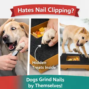 Retractable Wooden Dog   Scratch Board with 2 Extra Replacement Sandpaper Sheets - Durable Non-Slip Pet Grooming Tool for Claw Care & Claw Caps, Stress-Free  Trimming for Small Medium Large Dogs dog  grinder