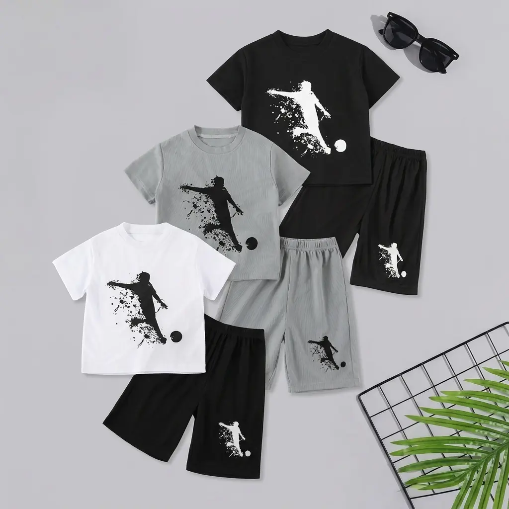 Boys' 2-Piece Basketball Jersey Set - Breathable Mesh Fabric, Quick-Dry, Loose-Fit, Letter Print, Drawstring, Machine Washable Athletic Outfit for Summer Gym Class, 3 - 4 Years, Multi-Size, Tank Top, Child Sizes, Sporty Chic, Mesh Polyester, 4-5Y, 5-6Y