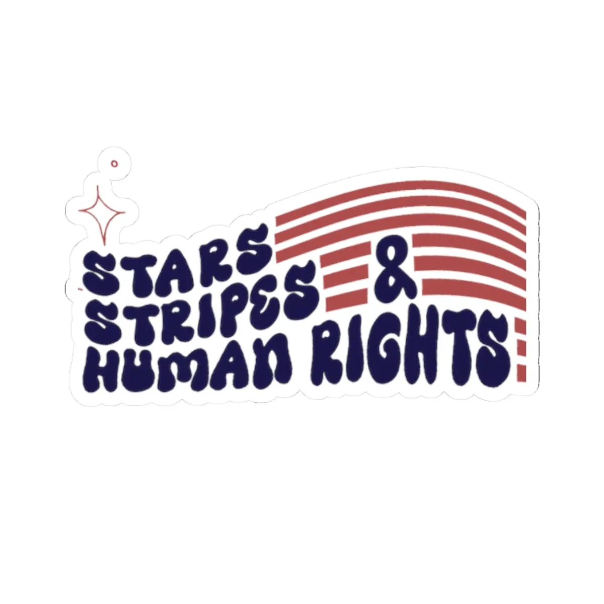 Human Rights Stars & Stripes Sticker, Activism Sticker, Laptop Decal, Equality Sticker, Social Justice Decal, Inspirational Sticker