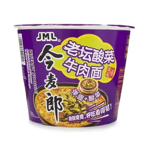 JinMaiLang Artificial Beef Flavor & Sour Pickled Cabbage Instant Noodle Bowl 120 g