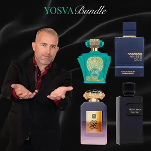 Yosva Bundle | Zakat Z23 + Amber Oud Dubai Night + Hayati + Yeah! Man | Men's Fragrance | 100 ML 3.4 OZ | Eau De Parfum | Lemon - Jasmine & Cedar Wood