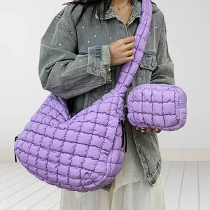 Lightweight Quilted Puffer Tote Bag for Women Practical Medium Bag Shoulder Crossbody Bags for Gym & Travel