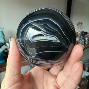 Black lace Crystal sphere  Home Ornament