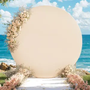 Round Backdrop Cover - Premium Spandex Circle Background for Weddings, Birthdays, Baby Showers & Photography - Wrinkle-Resistant Arch Decor
