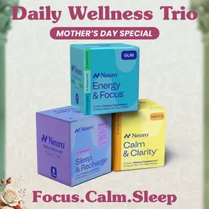 Daily Wellness Trio - Morning Focus, Daytime Calm & Better Night Sleep Support - 24/7 Mind Support Bundle