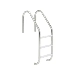 0.049 in. Economy 3 Step Ladder with White Height - Stainless Steel