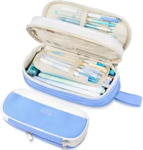 OMG!  HUGE Expandable Pencil Case – 5 Comp. Canvas Bag! Aesthetic & Cute Organizer for ALL Your School Supplies. Perfect for Teen Girls cute  school  supplies school  supply  shopping