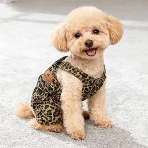 2026 new dog leopard camouflage pants, cute pet overalls for cats and dogs, summer breathable dog overalls, overalls for dachshunds and bulldogs, pet suites dog clothes