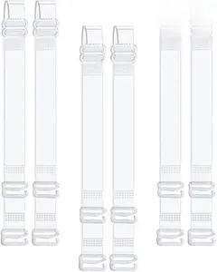 Clear Bra Strap Invisible Adjustable Shoulder Bra Strap Replacement 3 Pairs Transparent Silicone Straps for Women 12mm 15mm 18mm