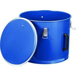 Garvee 10 Gallon Heavy-Duty Fryer Grease Bucket – Leakproof, Rust-Proof Steel Oil Storage with Locking Lid, Filter Bag & Clips – Ideal for Commercial Kitchen, Food Truck Oil Disposal & Transport