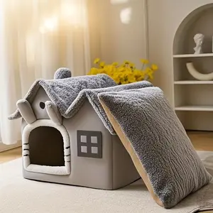 Detachable & Washable Cat House, Soft Warm Pet Bed for Cats & Dogs, Cozy Nesting Cave for Small Pets, Ideal Gift for Animal Lovers
