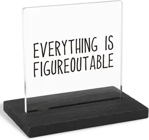 Motivational Office Desk Decor for Women - Funny Quote for Desk, Boss Gag Gift, Positive Affirmation Gifts, Transparent Design