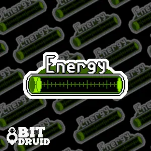 Energy Bar Pixel Sticker | 3 Inch Waterproof Sticker | Retro Gaming Sticker, Retro Game, 8-Bit Art | Gift for Gamers, Nostalgia, Life Bar