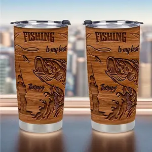 20oz Insulated Travel Tumbler Double Wall Vacuum Stainless Steel Coffee Mug with Lid & Straw Hunting Fishing Animal Pattern BPA Free Keeps Drinks Hot Cold for Hours Ideal Gift Drinkware Flasks