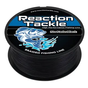 Reaction Tackle NO FADE Black X4 & X8 Strand Braided Fishing Line - NEW