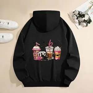 Women's Trendy Casual Hoodie, Womenswear ，Black/White/Gray Hoodie, Loose Hoodie,  Outerwear for Cosplay & Everyday Outfits Suitable for Spring, Autumn,Hooded Fall/Winter