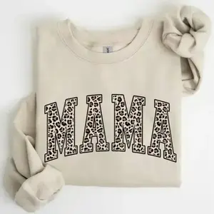 Mama Leopard Print Sweatshirt & Tshirt - a trendy women's crewneck, perfect for stylish and cozy wear. mother's day gift, mother's day gifts