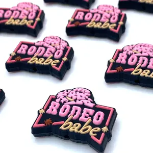 Rodeo Babe Silicone Focal Beads - Western Theme Cowboy Hat Beads | DIY Craft Supplies Beaded Pens Keychains