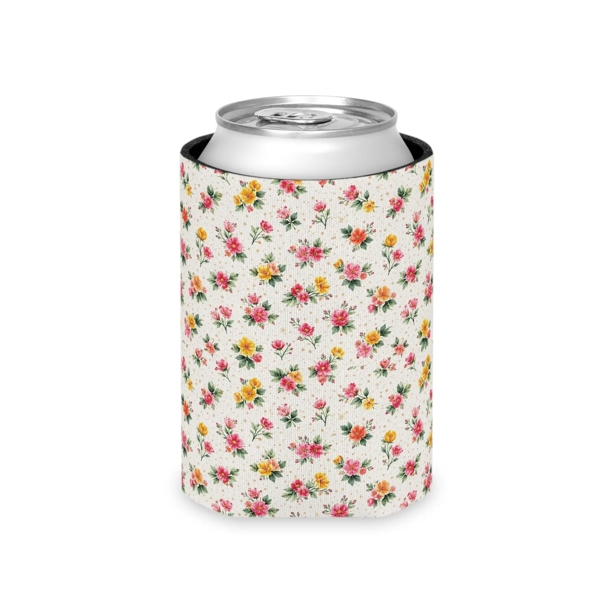 Wildflower Sprinkle Pattern – Splatter Bloom Collection — Lightweight Foam Grip Lined Koozie