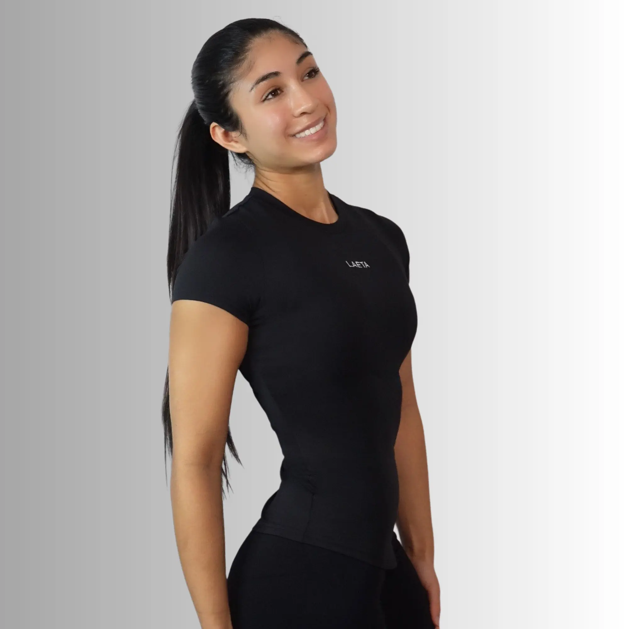 Jet Black Enhance Fitted Top Jet Black Enhance Fitted Top