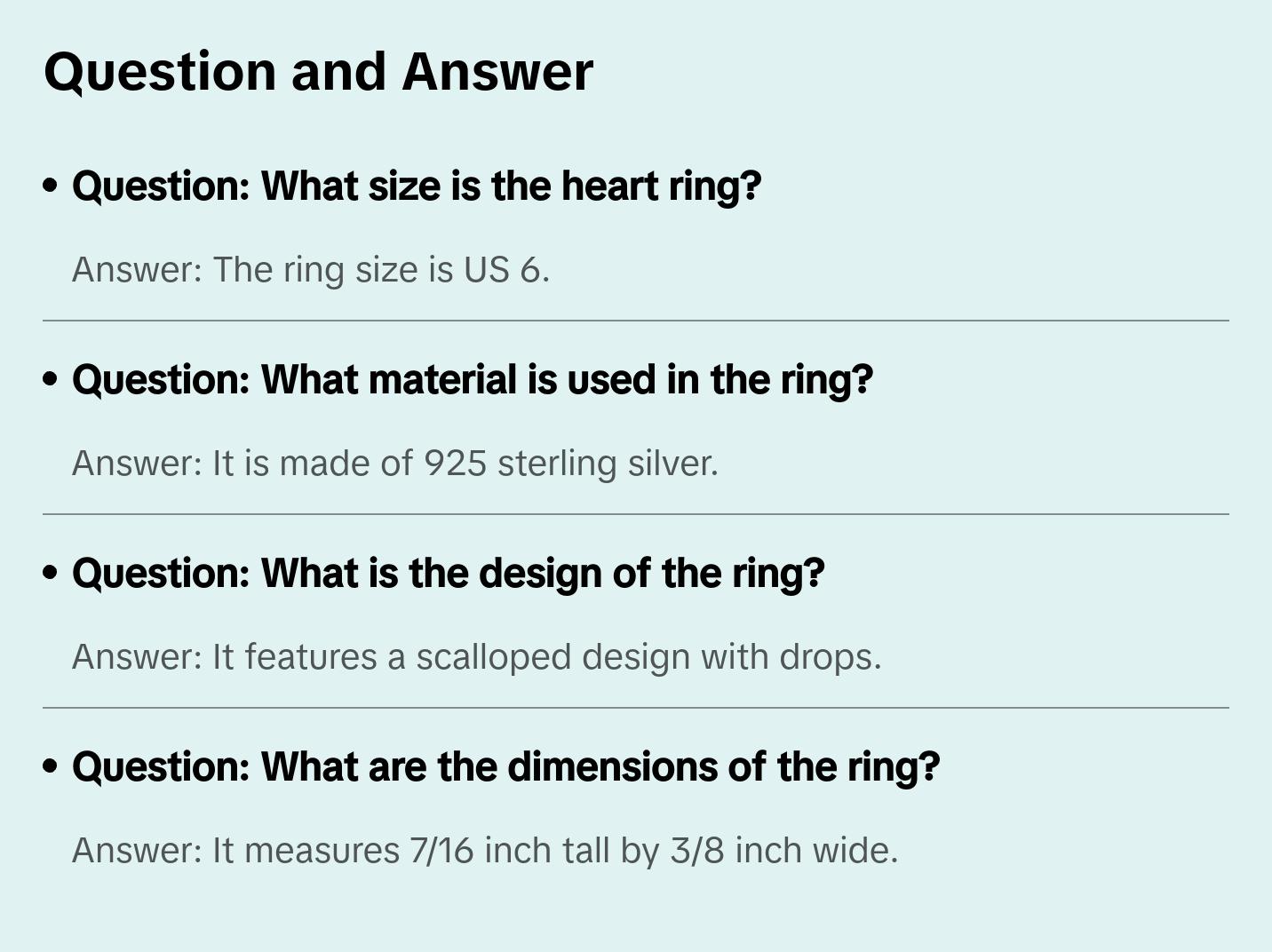 925 Sterling Silver Heart Ring, Turquoise Heart Ring, Promise Ring