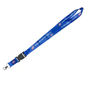 Dominican Republic flag, ID Badge Holder, Detachable | Bandera de la República Dominicana Lanyard Para llaves o Identificación