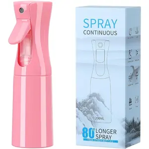 Hair Mister Spray Bottle,Spray Water Bottle Fine Mist Refillable (6.8OZ /200ML) Barber,Showering Pets, , travel, Ironing and Cleaning    (Pink-1Pcs)