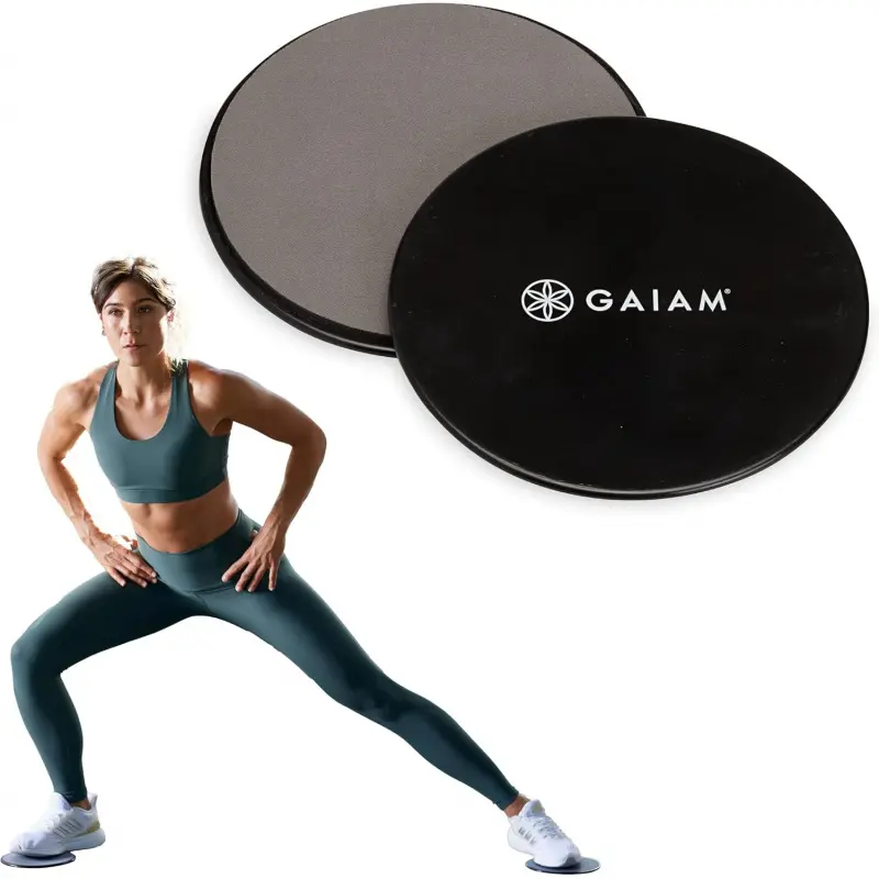 Core Sliding Discs - Dual Sided Workout Sliders for Carpet & Hardwood Floor - Home Ab Pads Exercise Equipment Fitness Sliders for Women and Men, Grey/Black