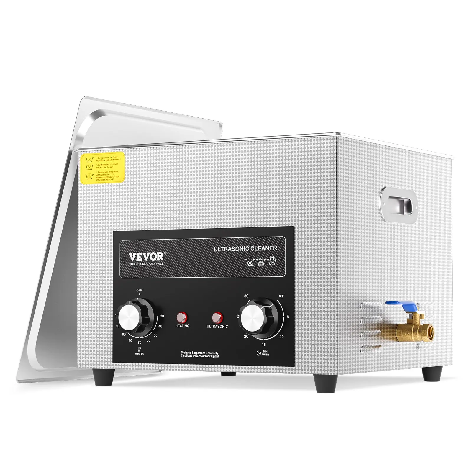 VEVOR 15L 360W Ultrasonic Cleaner with Heater, Timer & Basket, Professional Digital Sonic Cavitation Machine for Jewelry, Watches, Stainless Steel Items, Eyeglasses, Tableware