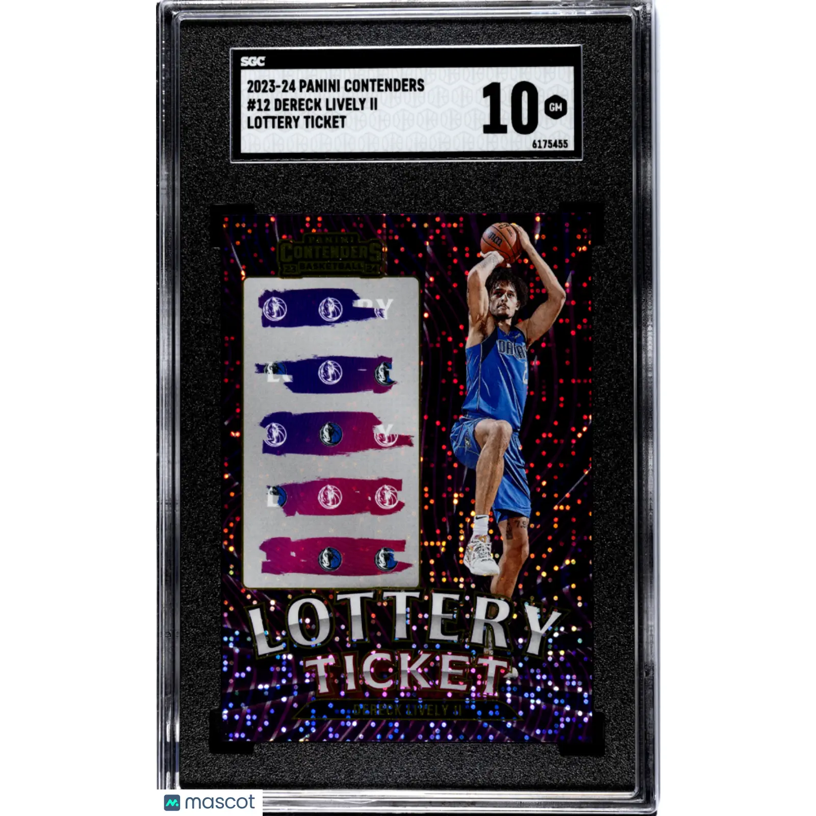 Dereck Lively II SGC 2023 24 Panini Contenders Dereck Lively Rookie #12 Lottery Ticket Mavs 10