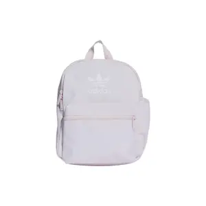 Adidas Originals Trefoil Logo Print Polyester Backpack for Men and Women in Light Pink