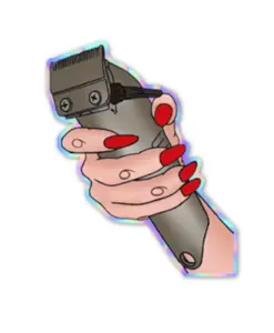 Holographic Lady Barber Sticker