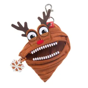 ZIPIT Deer Mini Pouch, Made from One Long Zipper, Cute Gift for Kids