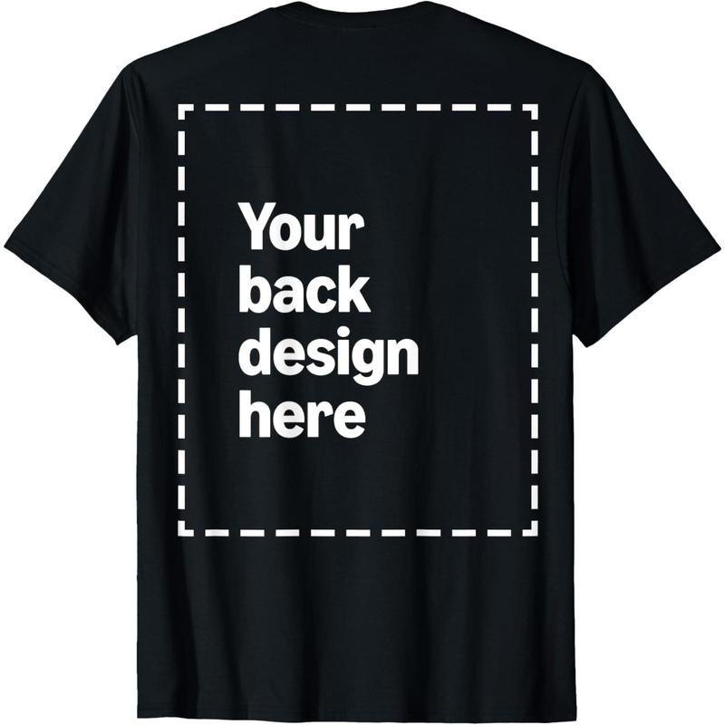 Custom casual crew neck t-shirts, custom front and back printed t-shirts with your image, perfect for summer everyday wear t-shirts