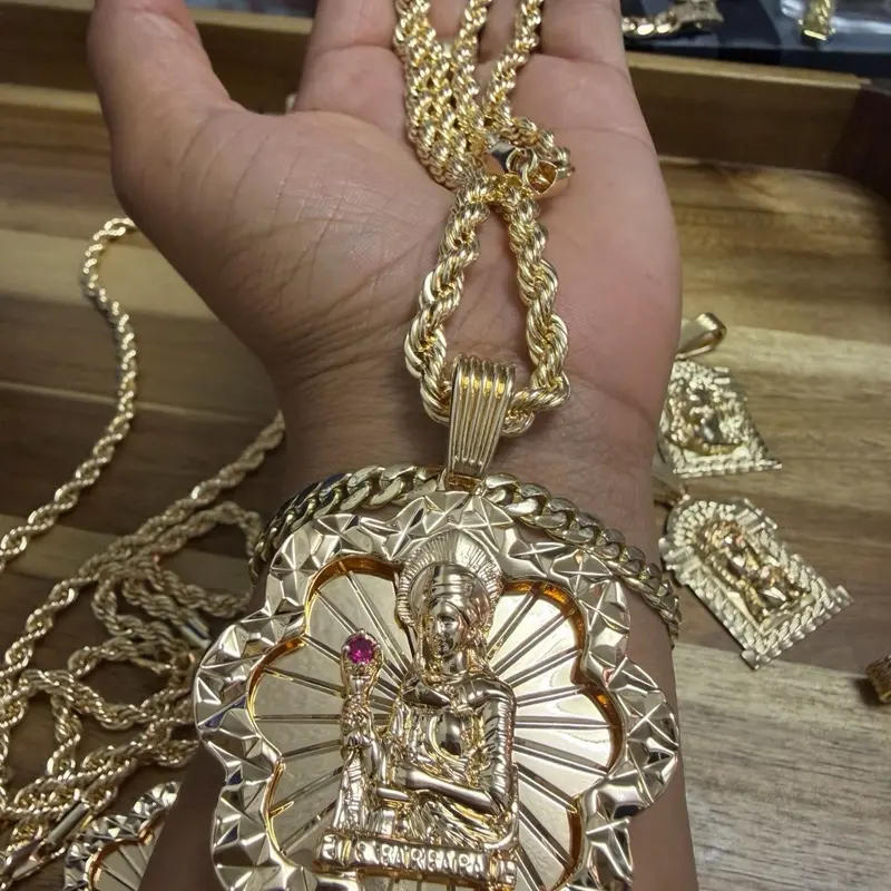 14k Bonded Necklace and Pendant Set