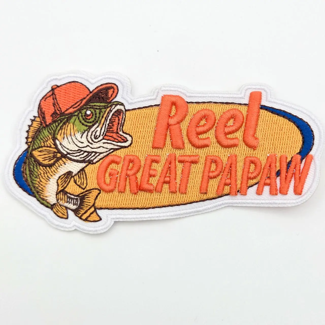 Reel Great Papaw Embroidered Hat Patch – 5" Wide