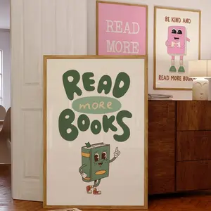 Read More Books Art Print, Classroom Wall Decor, English Classroom Decor, Reading Posters, School Library Art