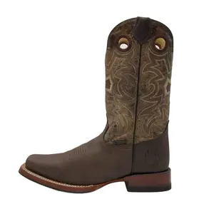 Reyme Chocolate Brown Cowboy Boots-Square Toe Reyme Chocolate Brown Cowboy Boots-Square Toe