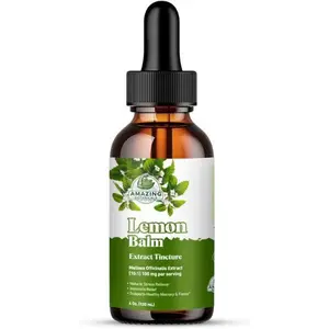 Amazing Botanicals Organic Edible Lemon Balm Leaf Liquid Extract, 4oz Natural Healthcare Dietary Supplement - Immune Support, Mood Boost Tincture Drops for Adults