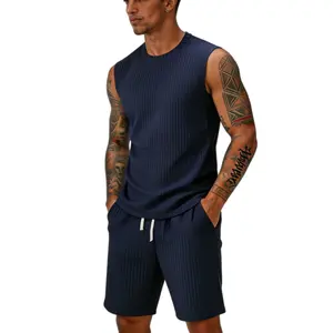 New Men’s Sleeveless Shorts & Trendy Casual Sports Tank Top Set