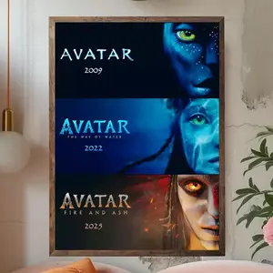 Avatarr 2009 to 2025 Inspired Poster, Epic Pandora'a Artwork, Sci-Fi Fantasy Wall Decor, Movie Universe Evolution  Prints Unframe