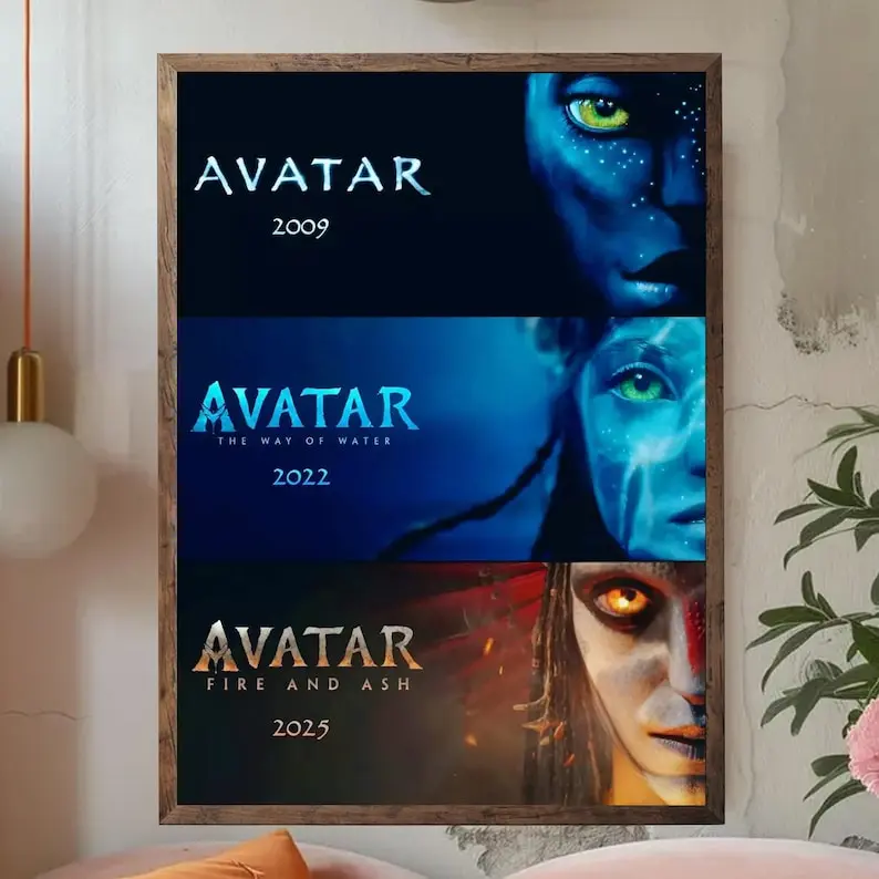 Avatarr 2009 to 2025 Inspired Poster, Epic Pandora'a Artwork, Sci-Fi Fantasy Wall Decor, Movie Universe Evolution  Prints Unframe