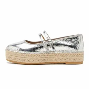 CELNEPHO Ballet Flats for Women Round Toe Flat Heel Comfortable Raffia Sandals Adjustable Double Straps Espadrilles Sandals Easy Slip on Mary Jane Everyday Wear Date Gift Dress Shoes Deals For You Days