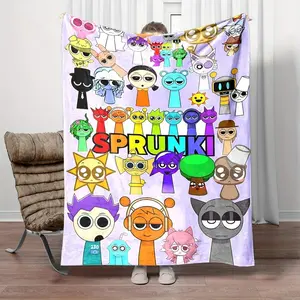 Sprunki Blanket Comfortable Flannel Blanket, Suitable For Sofa Beds And Living Rooms, Family Halloween Decorations, Halloween Blankets, Halloween Gifts