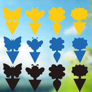 Flower Shaped Double Sided Yellow Sticky Trap – Strong Adhesive Insect Catcher for Gnats, Fruit Flies, Whiteflies, Waterproof & UV Resistant, Outdoor Garden Plant Protection, Easy Insert & Peel