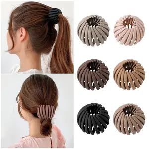 6Pcs Birds Nest Hair Accessories Bun Maker Clips Expandable Ponytail Holders Shaped Hairpins for Women and Girls